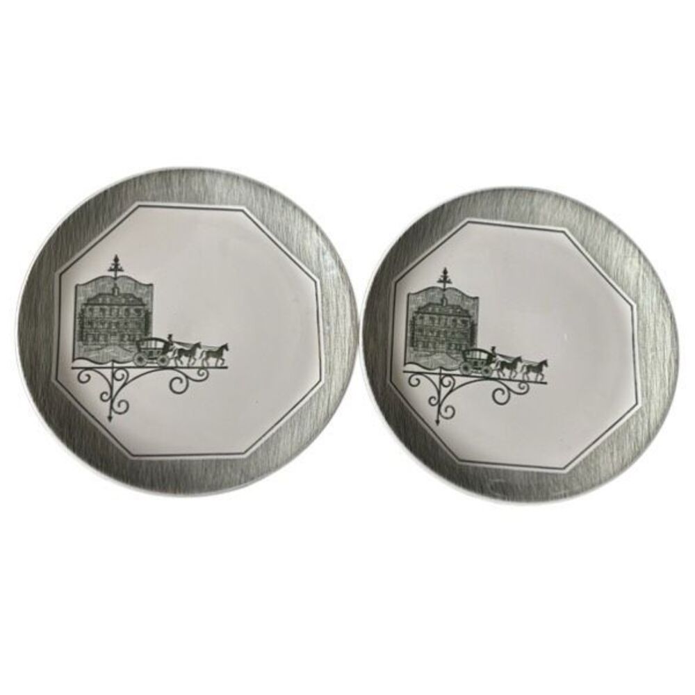 2 Vintage Scio Olde Orleans 10” Dinner Plates